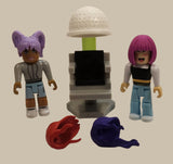 Jazwares Roblox Brookhaven: Hair & Nails 2 3/4" Toy Figures with Chair and Hair Accessories