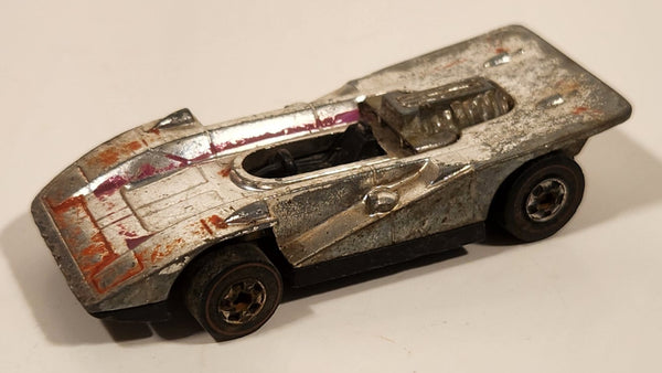 Vintage 1976 Hot Wheels Super Chromes Steam Roller Chrome Red Lines Die Cast Toy Race Car Vehicle