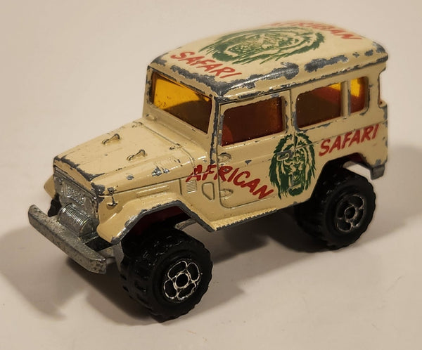 Majorette No. 277 Toyota 4x4 African Safari Cream White 1/53 Scale Die Cast Toy Car Vehicle with Opening Rear Window