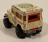 Majorette No. 277 Toyota 4x4 African Safari Cream White 1/53 Scale Die Cast Toy Car Vehicle with Opening Rear Window