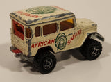 Majorette No. 277 Toyota 4x4 African Safari Cream White 1/53 Scale Die Cast Toy Car Vehicle with Opening Rear Window