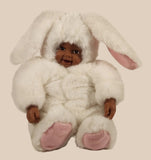 Uni Max Toys Anne Geddes Baby in White Bunny Costume 6 1/2" Tall Doll Toy