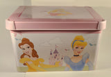 Disney Princess Cinderella Snow White Aurora Belle Plastic Tote Bin Storage Box Container