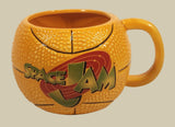 2019 Silver Buffalo Warner Bros. Space Jam Movie Basketball Shaped 24 oz 3 1/2" Tall Ceramic Coffee Mug Cup