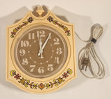 Vintage Sunbeam Flower Themed Plastic Electric Wall Clock Made in USA