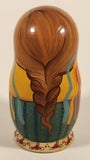 Vintage U.S.S.R Soviet Union Russian Hand Painted Women and Men Wooden Nesting Dolls Set of 5