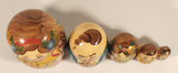 Vintage U.S.S.R Soviet Union Russian Hand Painted Women and Men Wooden Nesting Dolls Set of 5