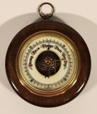 Vintage 5" Diameter Wooden Cased Weather Barometer Made in Western Germany
