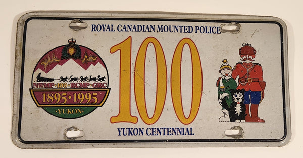 1895-1995 Yukon Centennial 100 Years RCMP Royal Canadian Mounted Police NWMP North West Mounted Police Metal Vehicle License Plate