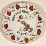 Vintage Barometer Of Married Life My Hubby's Mood Novelty Wall Plate