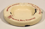 Rare Antique 1940s 1950s Graham Bell Enameling Ltd. Streetsville Ontario Hide Stretching Sheets White Porcelain Enamel Advertising Ashtray