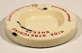 Rare Antique 1940s 1950s Graham Bell Enameling Ltd. Streetsville Ontario Hide Stretching Sheets White Porcelain Enamel Advertising Ashtray