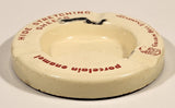 Rare Antique 1940s 1950s Graham Bell Enameling Ltd. Streetsville Ontario Hide Stretching Sheets White Porcelain Enamel Advertising Ashtray