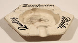 Vintage Mid Century At Wosk's Satisfaction Quality White Porcelain Enamel Ashtray
