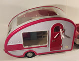 Battat Lori Our Generation Pink FM Radio Truck and Camper Trailer Plastic Toy Doll Vehicles
