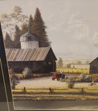 Bill Saunders The Red Tractor Large 32 1/4" x 46" Framed Art Print Painting