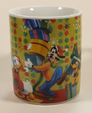 Disney Mickey Mouse Pluto Goofy Donald Duck Christmas Themed 3 3/4" Tall Ceramic Coffee Mug Cup