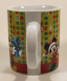 Disney Mickey Mouse Pluto Goofy Donald Duck Christmas Themed 3 3/4" Tall Ceramic Coffee Mug Cup