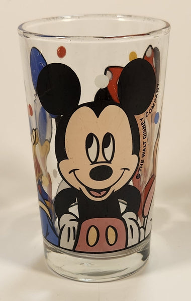 1980s Anchor Hocking Disney Mickey Mouse Minnie Mouse Donald Duck 4 1/2" Clear Glass Juice Cup