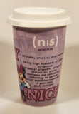 Disney Parks Minnie Mouse Daisy Duck Naughty Nice 6" Tall Ceramic Travel Coffee Mug Cup with Lid