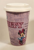 Disney Parks Minnie Mouse Daisy Duck Naughty Nice 6" Tall Ceramic Travel Coffee Mug Cup with Lid