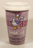 Disney Parks Minnie Mouse Daisy Duck Naughty Nice 6" Tall Ceramic Travel Coffee Mug Cup with Lid