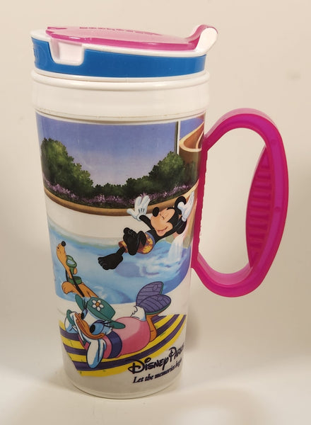 Whirley Snackeez Disney Parks Let The Memories Begin 7 1/4" Tall Plastic Travel Mug Cup with Snack Storage Lid