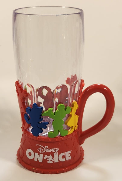 Disney On Ice Red and Clear Plastic 7" Tall Light Up Cup Mug