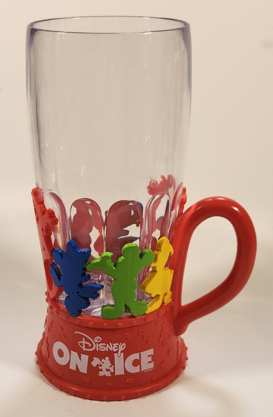 Disney On Ice Red and Clear Plastic 7" Tall Light Up Cup Mug