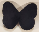 Colorful Butterfly Shaped Black 10" x 12" Tall Toy Stuffed Plush Pillow