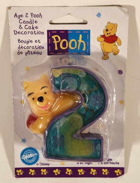 1998 Wilton Enterprise Disney Winnie The Pooh Age 2 Candle & Cake Decoration Wax Candle New in Package