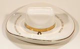 Vintage 1968 Hycroft Medicine Hat Alberta B.O.M.A. Calgary 1968 Welcome American Building Maintenance Co. Cowboy Hat Shaped 22K Gold Trimmed White Ceramic Pottery Ashtray
