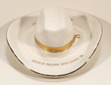 Vintage 1968 Hycroft Medicine Hat Alberta B.O.M.A. Calgary 1968 Welcome American Building Maintenance Co. Cowboy Hat Shaped 22K Gold Trimmed White Ceramic Pottery Ashtray