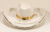 Vintage 1968 Hycroft Medicine Hat Alberta B.O.M.A. Calgary 1968 Welcome American Building Maintenance Co. Cowboy Hat Shaped 22K Gold Trimmed White Ceramic Pottery Ashtray