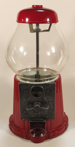 Vintage Carousel Brand Metal and Glass Globe Gumball Machine Candy Dispenser 11 1/2" Tall