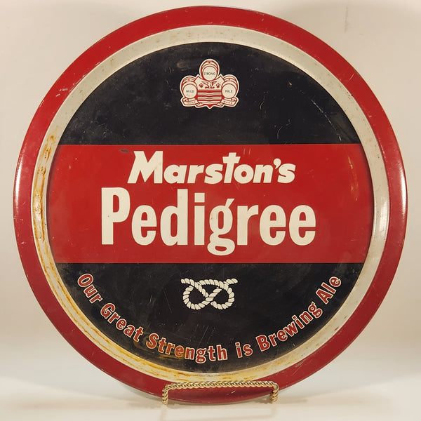 Rare Vintage Wade PDM Avon Marston's Pedigree Our Great Strength is Brewing Ale Red Metal Beer Beverage Serving Tray