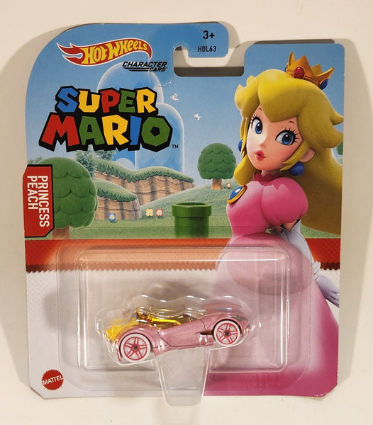 2021 Hot Wheels Nintendo Super Mario Character Cars Princess Peach Pink Die Cast Toy Car Vehicle New in Package