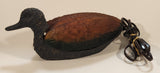 Amber Glass Shelled Bronze Finish Duck Bird Lamp Light