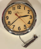 Vintage Ingraham Round Chrome Heavy 14" Electric Wall Clock