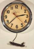 Vintage Ingraham Round Chrome Heavy 14" Electric Wall Clock