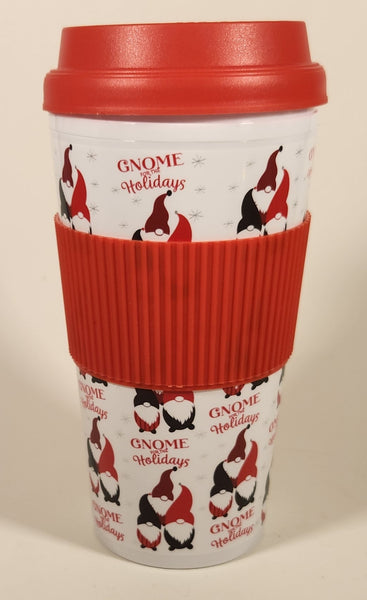 Greenbrier Gnome For The Holidays 7" Plastic Travel Mug Cup with Lid