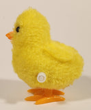 Fuzzy Yellow Wind Up Chick Chicken Toy Figure
