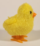 Fuzzy Yellow Wind Up Chick Chicken Toy Figure