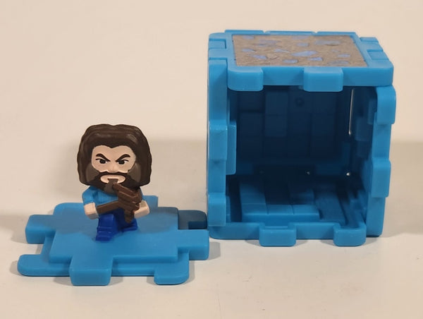 2025 McDonald's Mojang A Minecraft Movie Diamond Block & Steve 2" Tall Plastic Toy Figure