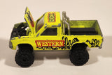 Majorette No. 287 and 292 4x4 Toyota Pick-up Truck Western Rodeo Fluorescent Yellow Die Cast Toy Car Vehicle with Opening Hood