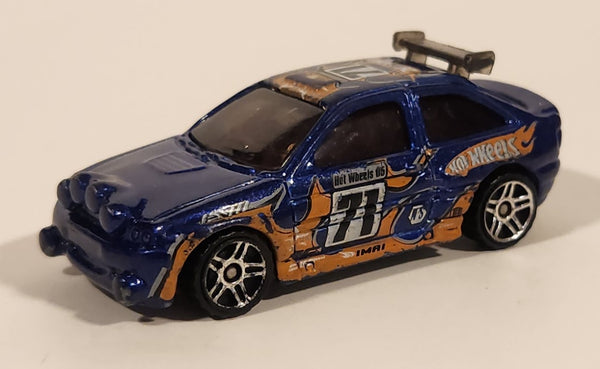 2011 Hot Wheels Wall Tracks Ford Escort Rally #71 Metallic Blue Die Cast Toy Car Vehicle
