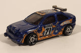 2011 Hot Wheels Wall Tracks Ford Escort Rally #71 Metallic Blue Die Cast Toy Car Vehicle