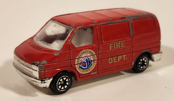Welly No. 9591 Fire Dept Emergency Service Volkswagen T4 Van Red 1/64 Scale Die Cast Toy Car Vehicle