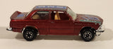Yatming No. 1029 BMW 320i Dark Red M-Power Blue #320 Turbo Rally Die Cast Toy Car Vehicle