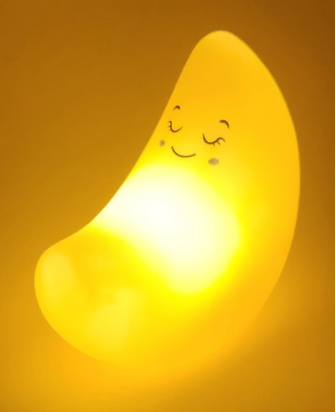 Glow Kids Yellow Moon Shaped Plastic Desk Night Light
